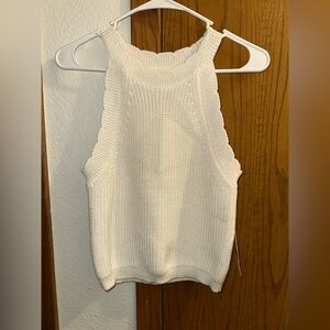 Altar'd State - Cream Knit Cropped Tank Top